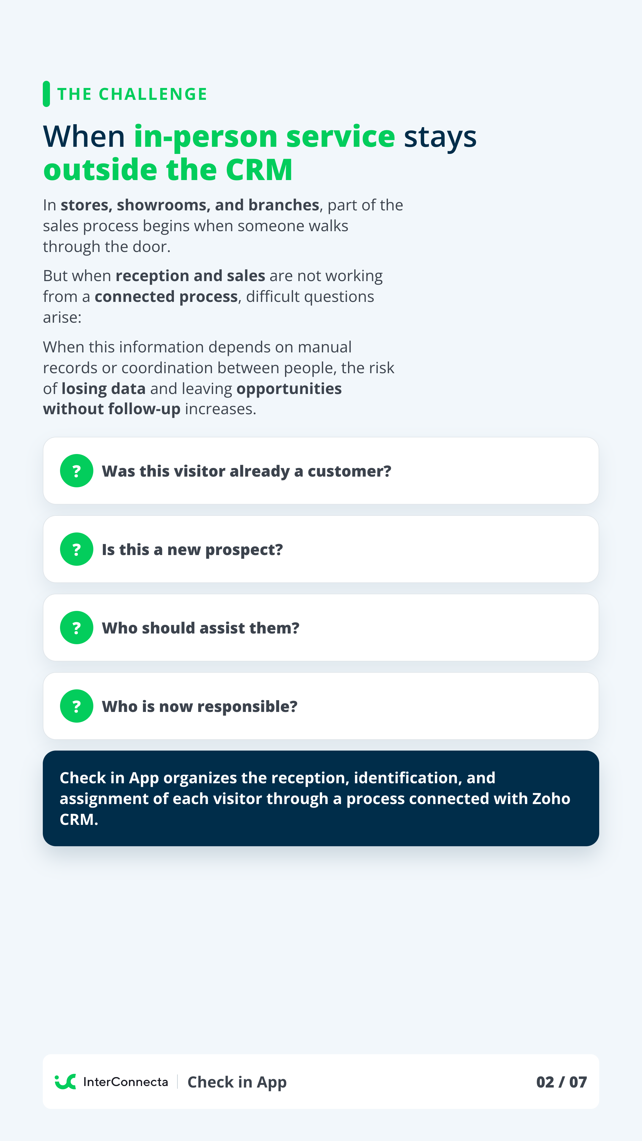 Vertical page 2 of the Check in App brochure