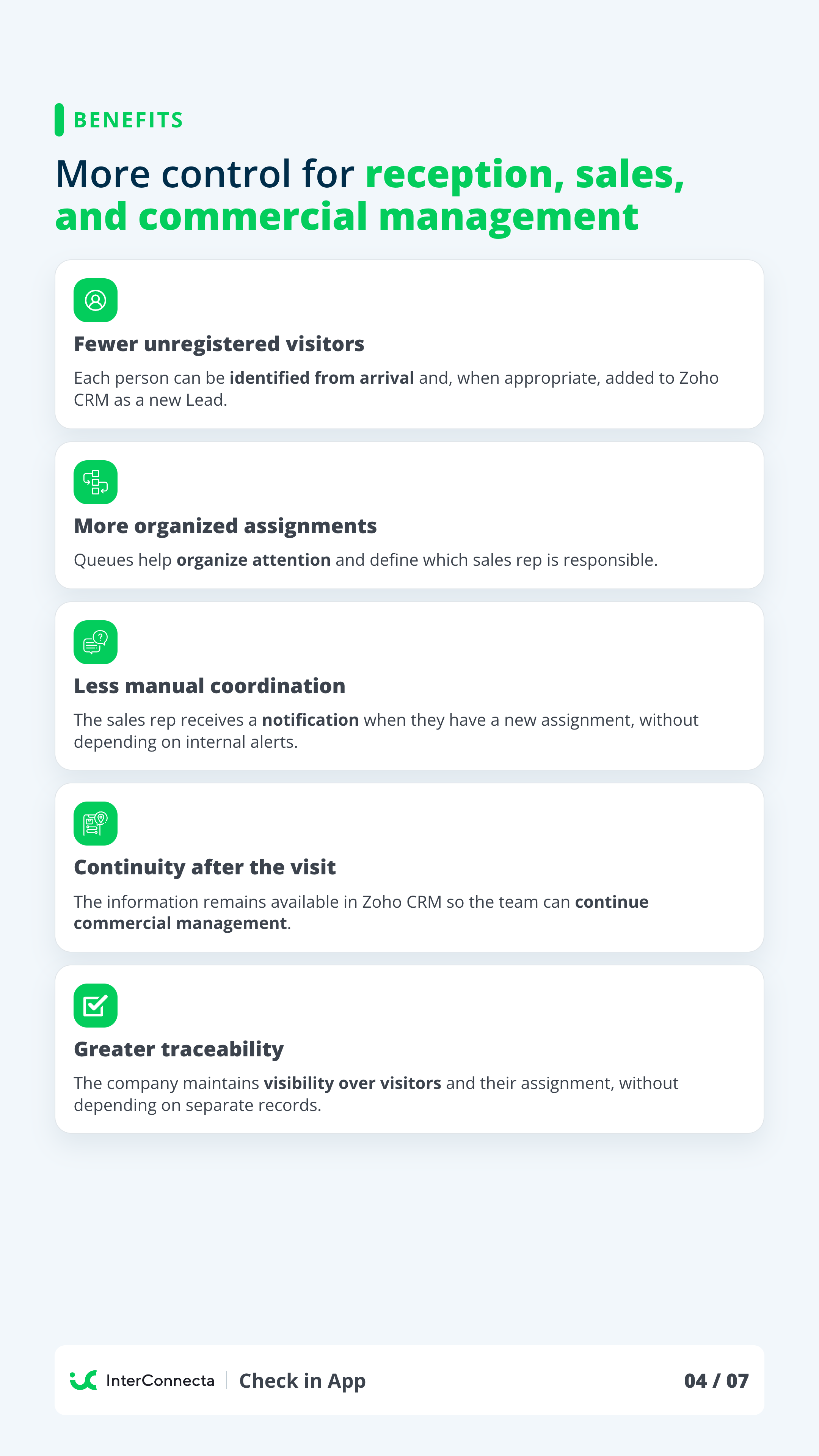 Vertical page 4 of the Check in App brochure