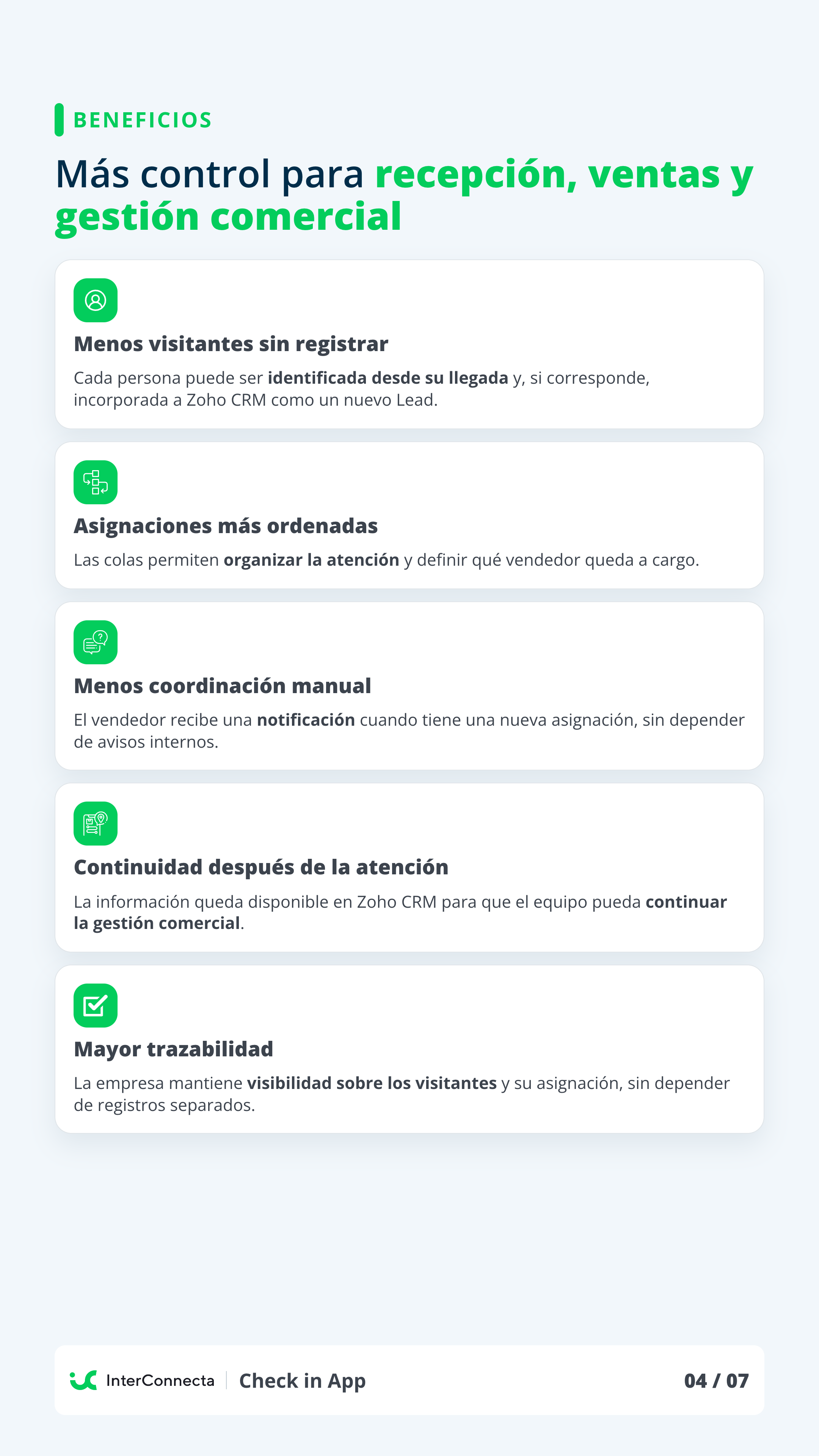 Pagina vertical 4 del brochure Check in App