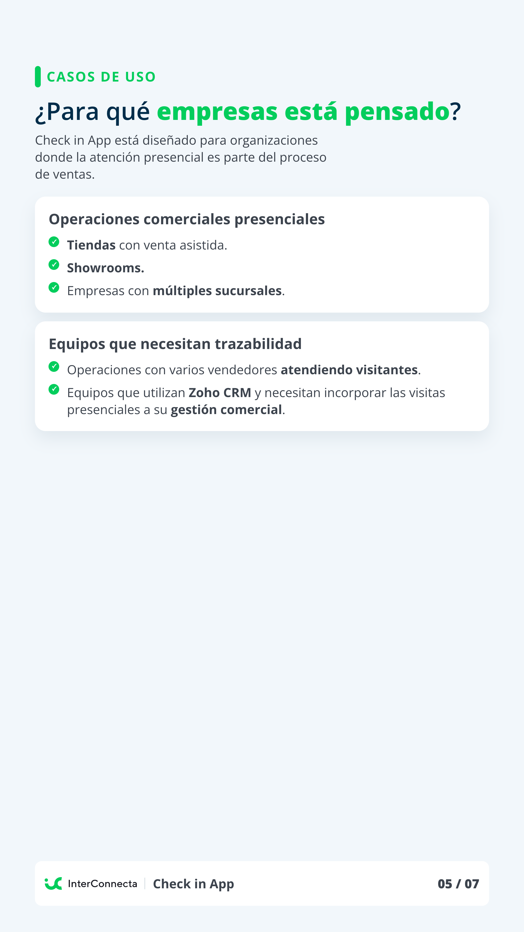 Pagina vertical 5 del brochure Check in App