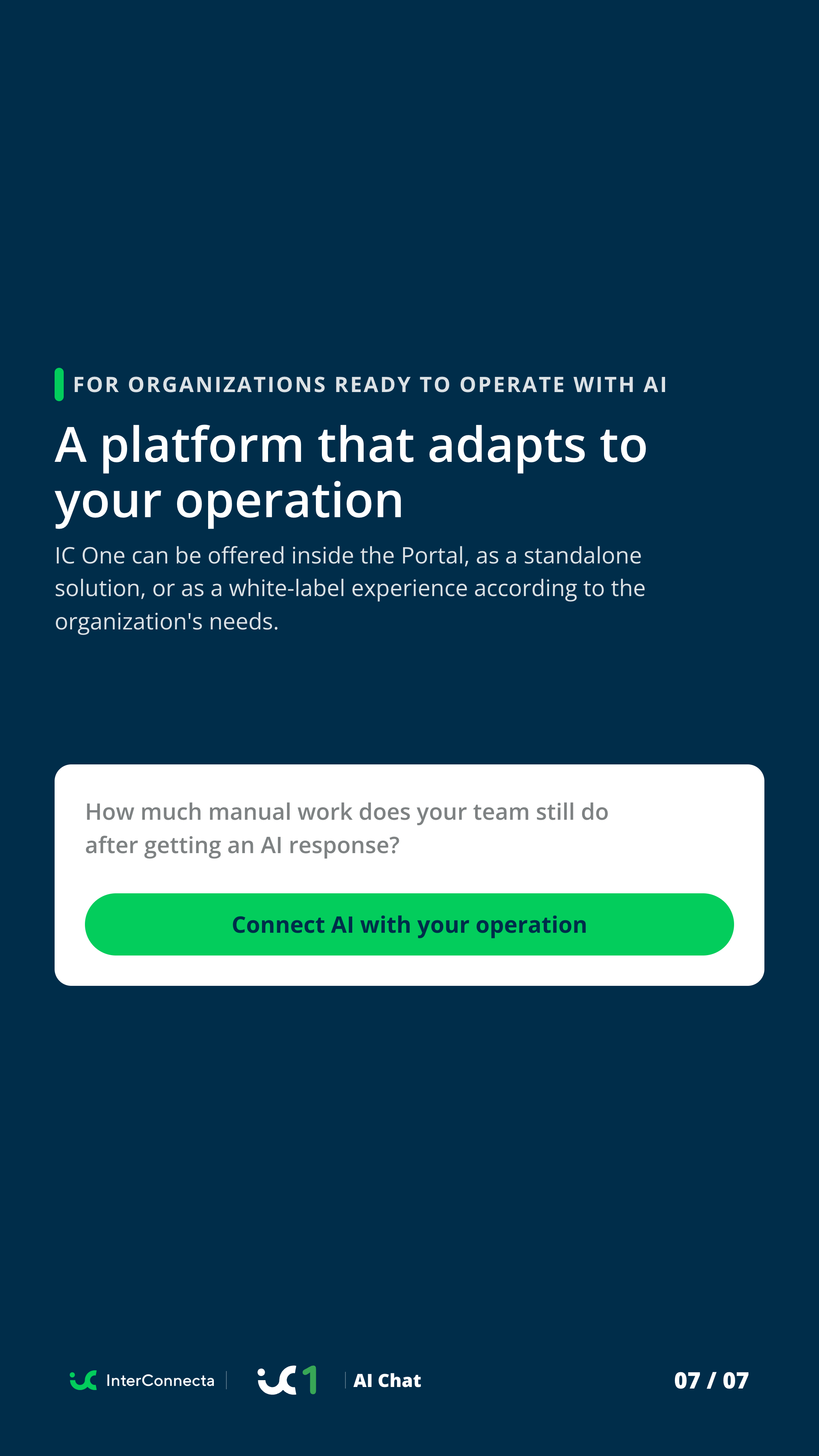 Vertical page 7 of the IC One AI Chat brochure