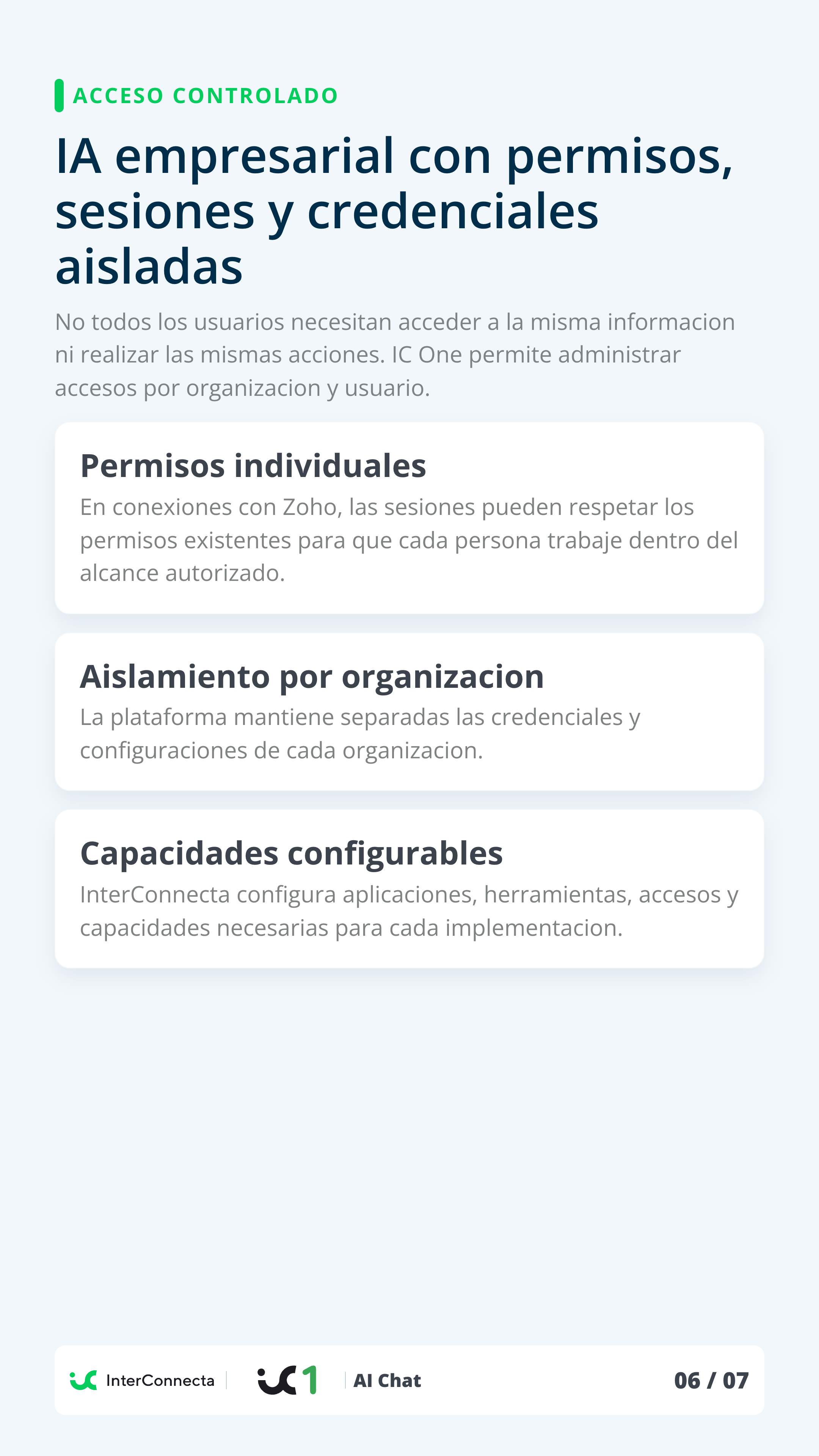 Pagina vertical 6 del brochure IC One | AI Chat