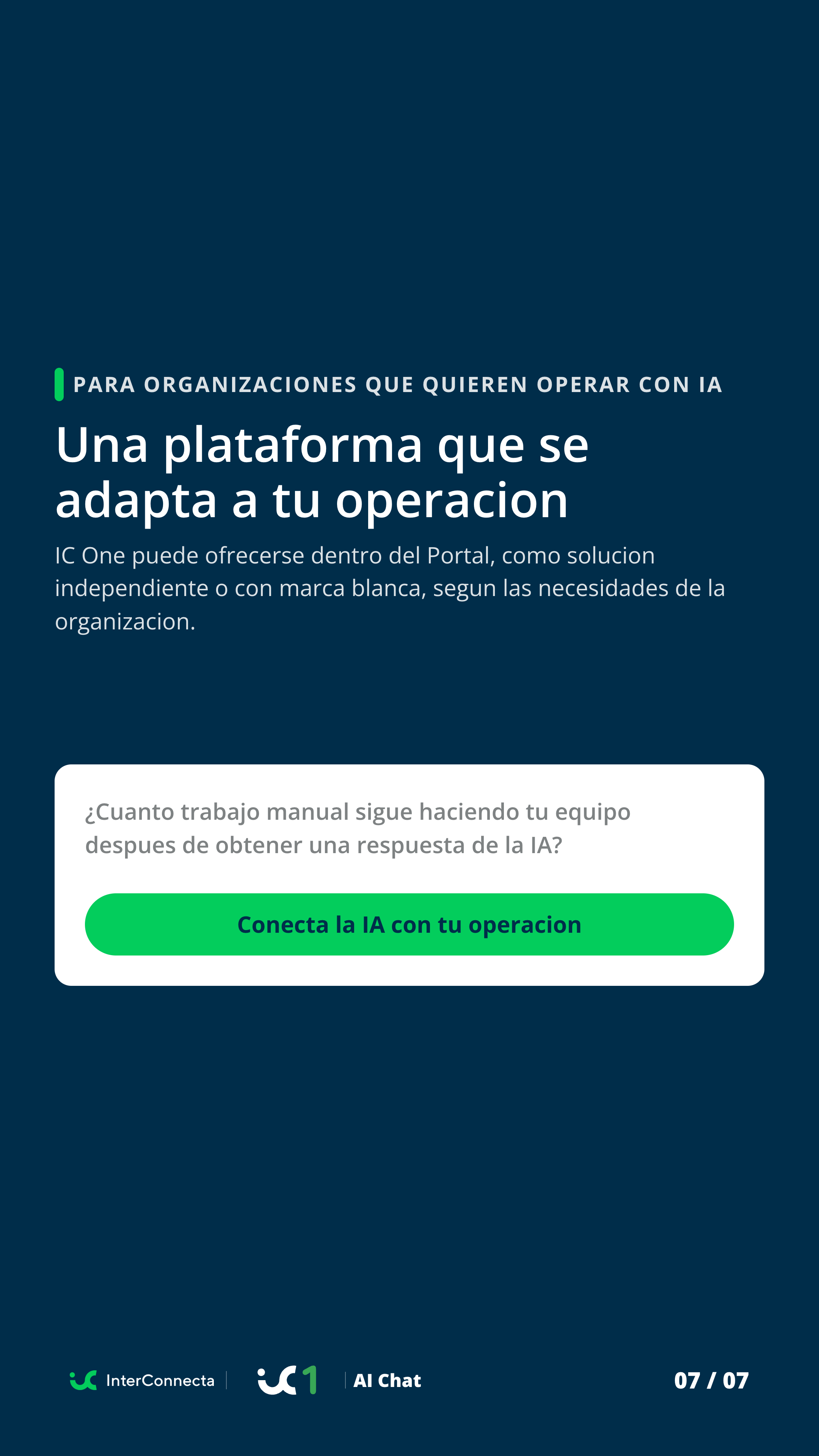 Pagina vertical 7 del brochure IC One | AI Chat