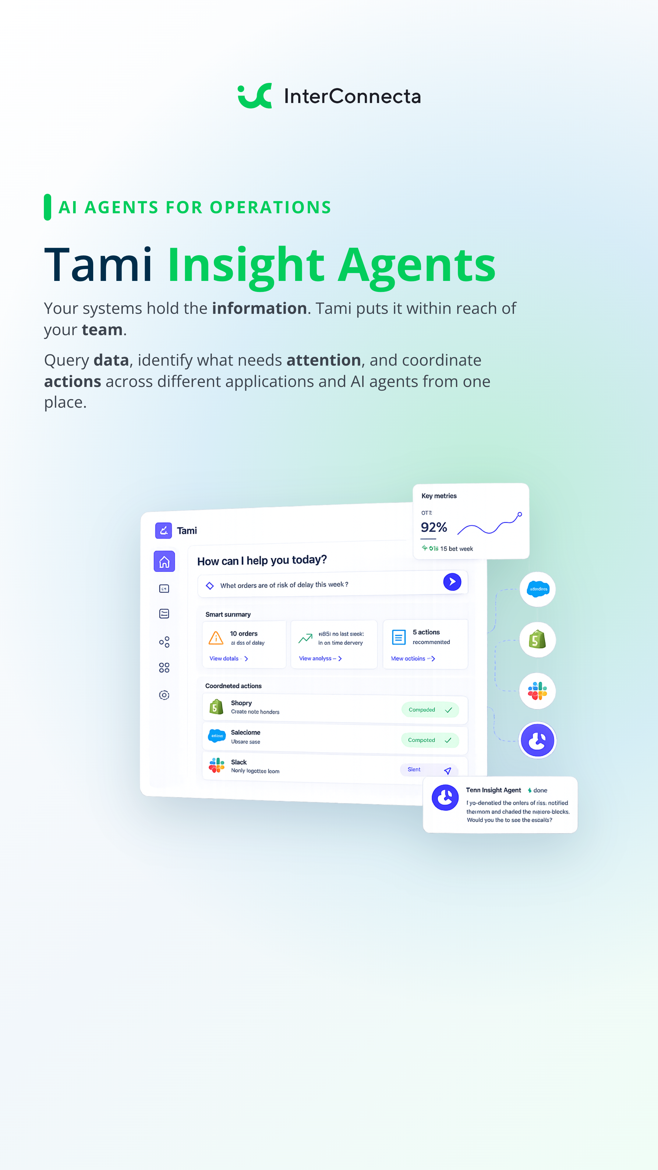 Vertical page 1 of the Tami Insight Agents brochure