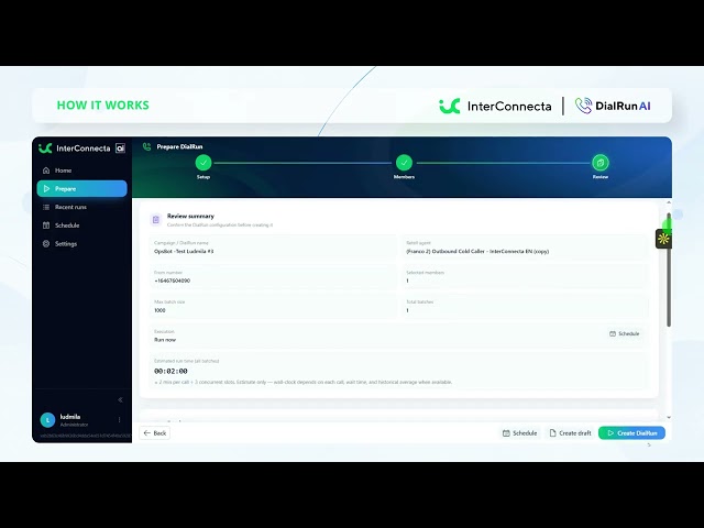 DialRun AI demo video preview